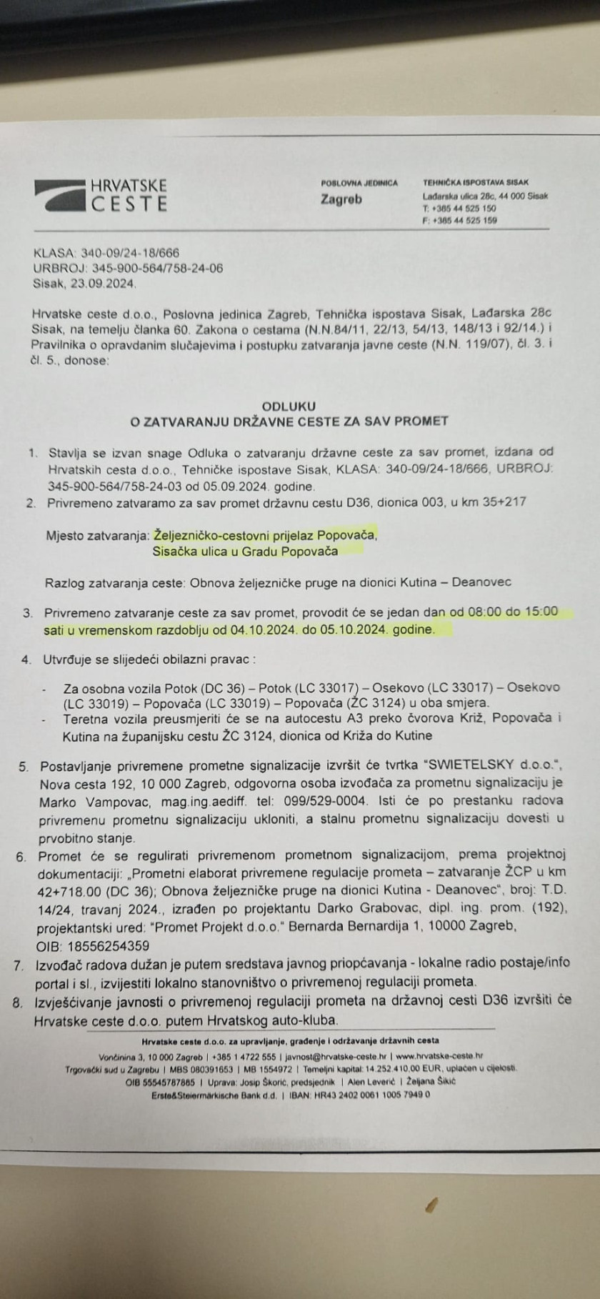 Privremeno zatvaranje pružnog prijelaza